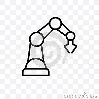 Industrial robot vector linear icon isolated on transparent background, Industrial robot transparency concept can be used for web Vector Illustration