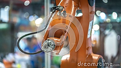 Industrial Robotics Machine For Manufacturing Line Stock Photo