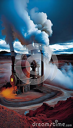 Industrial Rock: A Progressive Album Cover Inspired by Utah's Iron Bark and Red Sand Stock Photo