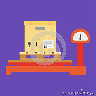 Industrial scales and box Vector Illustration