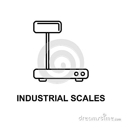 industrial scales icon. Element of measuring instruments icon with name for mobile concept and web apps. Thin line industrial scal Stock Photo