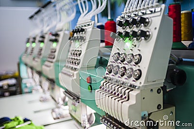 Industrial Sewing Machine Stock Photo