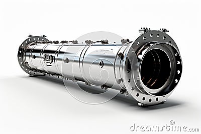 Industrial Silencers on white background Stock Photo