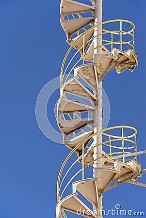 Industrial Spiral Stairs Stock Photo