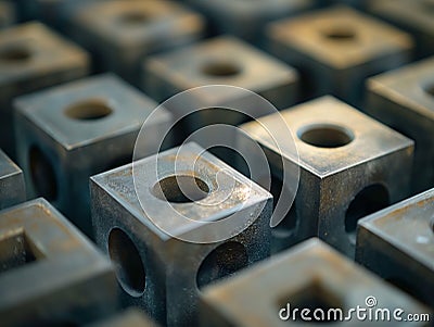 Industrial Square Molds Abstract Stock Photo