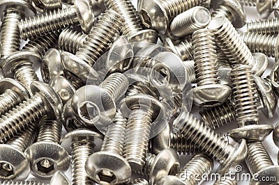 Industrial stainless steel bolts Stock Photo