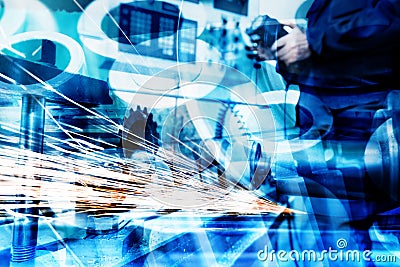 Industrial technology abstract background. Industry Stock Photo