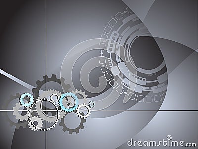 Industrial Technology Business Gears Background Vector Illustration