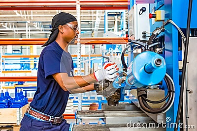 Industrial Valve Manufacturing and Assembly Factory Editorial Stock Photo