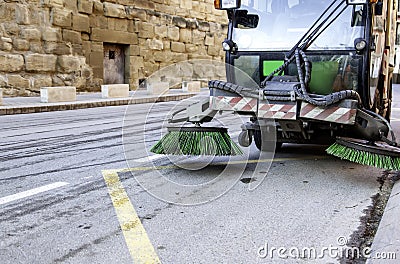 Industrial vehicle sweeper Stock Photo