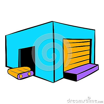 Industrial warehouse icon, icon cartoon Vector Illustration