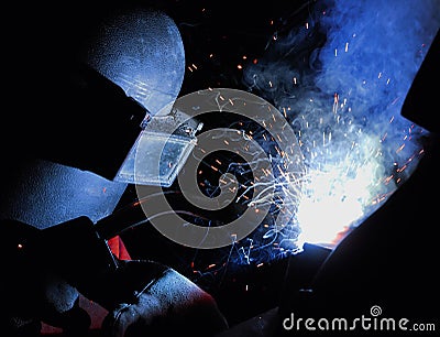 Industrial welding Stock Photo