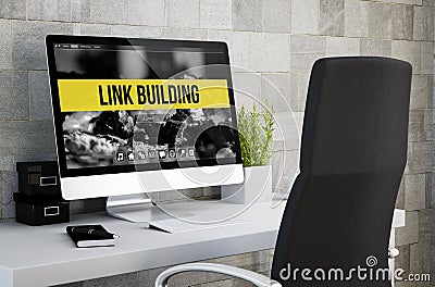 industrial workspace link building Stock Photo