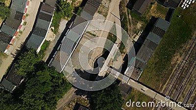 Industrial Zone. Industrial factory buildings and ancillary buildings. Baranovichi plant of automatic lines. Aerial photography Stock Photo