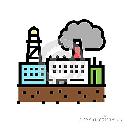 industrial zone land color icon vector illustration Vector Illustration