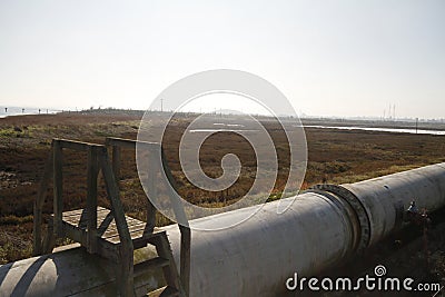 Industrial zone - water pipeline Stock Photo