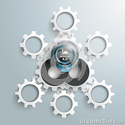 Industrie 4 Infographic Gears Vector Illustration