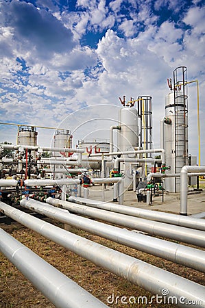 Industries of oil refining and gas Stock Photo