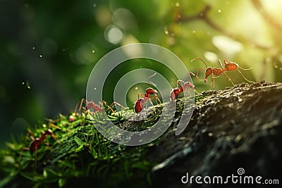 Industrious Ant forest insect. Generate Ai Stock Photo