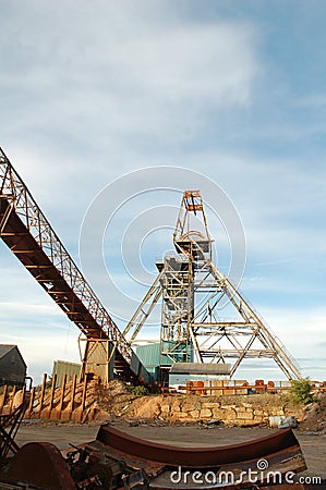 Industrious South Crofty tin mine Stock Photo