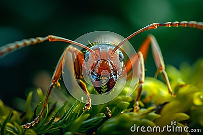 Industrious Strong ant on tree. Generate Ai Stock Photo