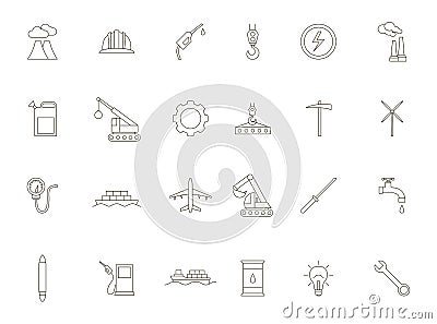 Industry black icons set Stock Photo