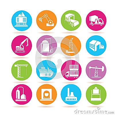 Industry building icons Stock Photo