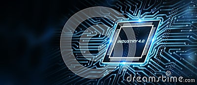 Industry 4.0 Cloud computing, physical systems, IOT, cognitive computing industry Stock Photo
