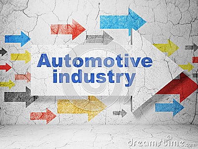 Industry concept: arrow with Automotive Industry on grunge wall background Stock Photo