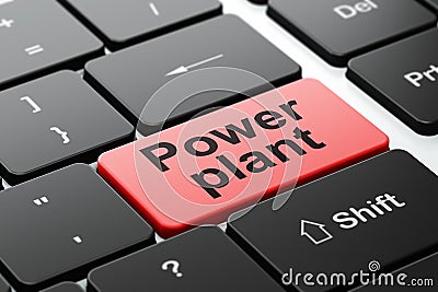 Industry concept: Power Plant on computer keyboard background Stock Photo