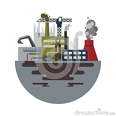 Industry country infographic, ecology concept vector Vector Illustration