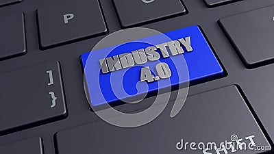Industry 4.0 3d render keyboard computer generated Stock Photo