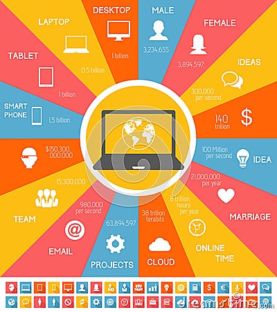 IT Industry Infographic Elements Vector Illustration