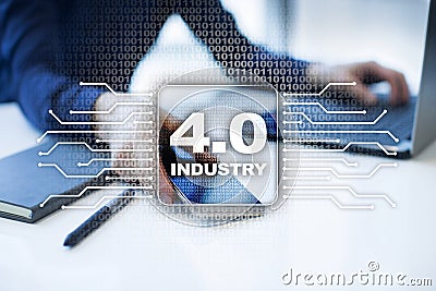 Industry 4.0. IOT. Internet of things. Smart manufacturing concept. Stock Photo