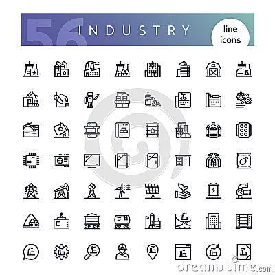 Industry Line Icons Set Vector Illustration