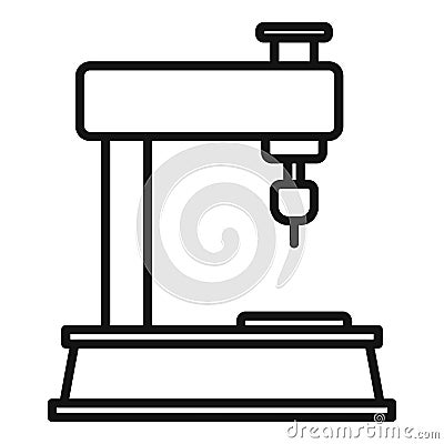 Industry milling machine icon, outline style Vector Illustration