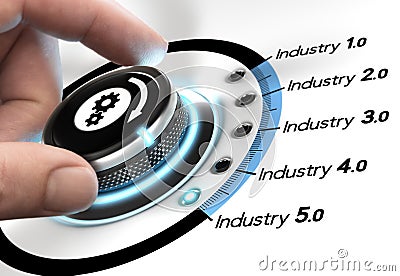 Industry 5.0, Next Industrial Revolution Stock Photo