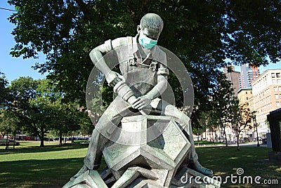 Industry Sculpture, Boston Common, Boston, Massachusetts, USA Editorial Stock Photo
