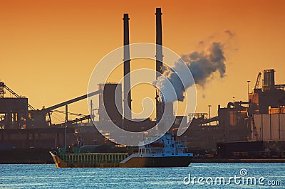 Industry and sunset Stock Photo