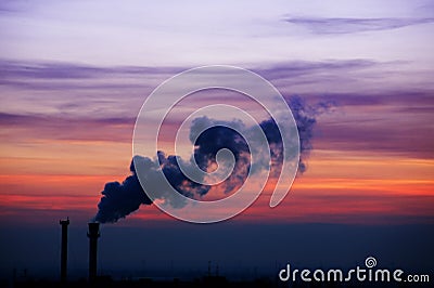 Industry sunset Stock Photo