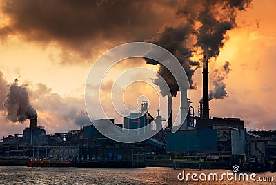 Industry and sunset Stock Photo