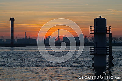 Industry sunset landscape Stock Photo