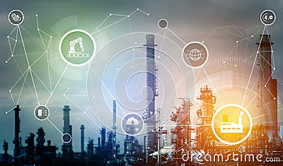 Industry 4.0 technology concept - Smart factory for fourth industrial revolution Stock Photo