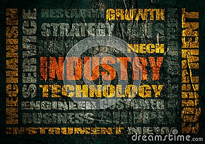 Industry word cloud concept Stock Photo