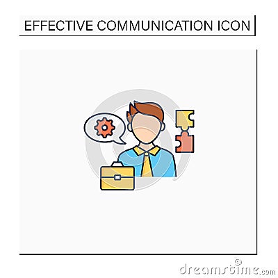 Ineffective communication color icon Vector Illustration