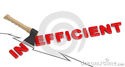 Inefficient is becoming efficient Stock Photo