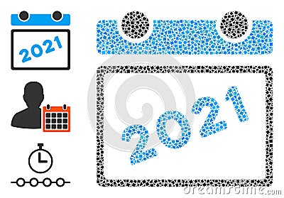 Inequal 2021 Calendar Icon Mosaic Vector Illustration