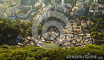 Inequality - contrast between poor and rich people in Rio Stock Photo