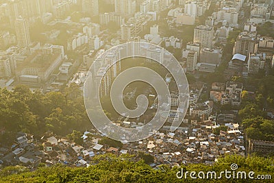 Inequality - contrast between poor and rich in Rio de Janeiro, B Stock Photo