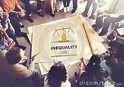 Inequality Difference Diversity Imbalance Racism Concept Stock Photo